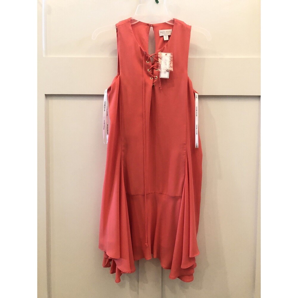 NWT Womens Juniors Bisou Bisou Spring Summer Coral Easter Dress Size 2
